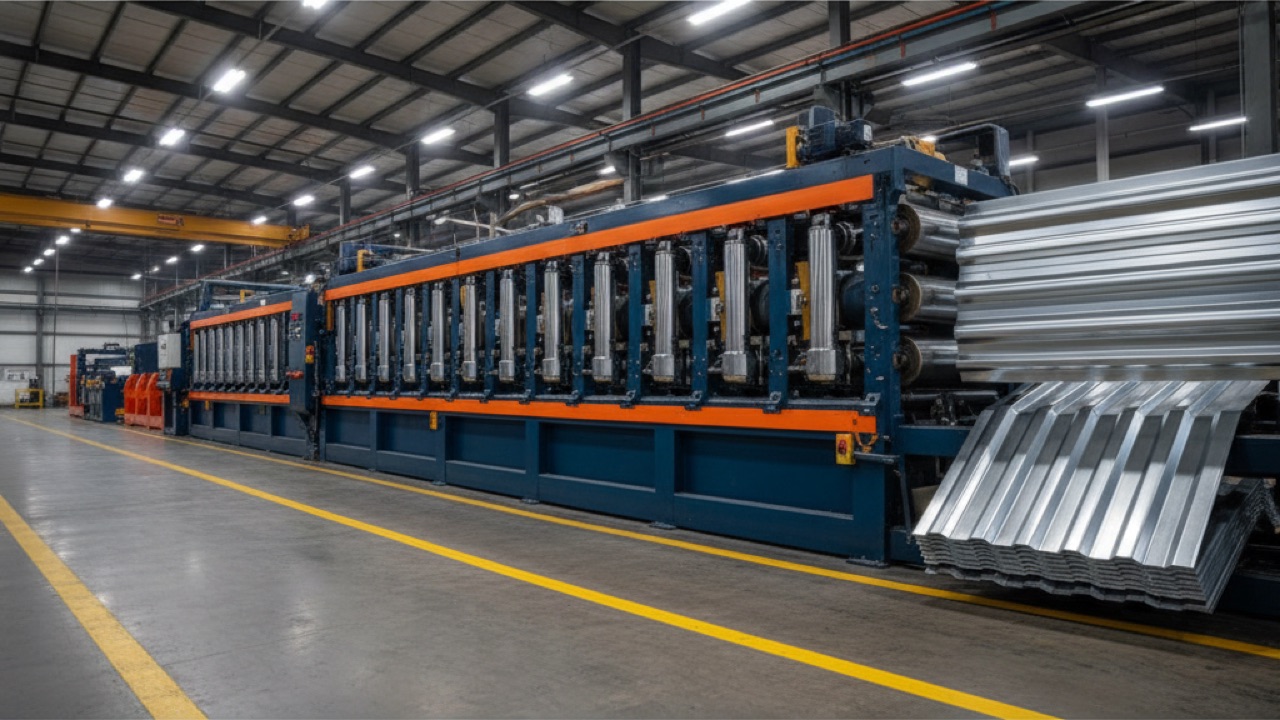 Línea conformadora de panel R y R72 en operación industrial